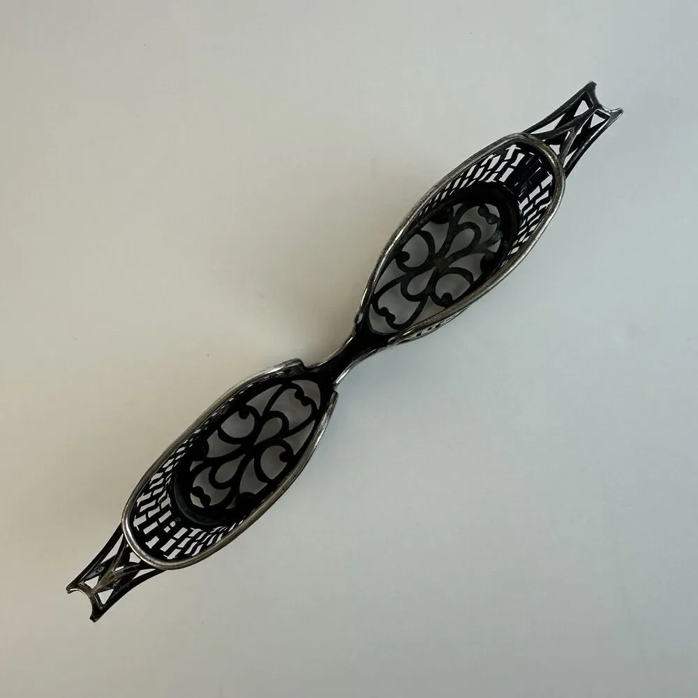Antique Sterling Silver WEBSTER Art Nouveau Deco Teaspoon Holder Pierced Rack